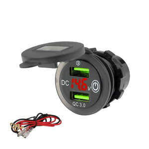 QC 3.0 デュアル USB チャージャー ソケット ケーブル 防水 充電 パワー 適用: 12V-24V オートバイ ボート マリン トラック バス タイプA〜タイプC AL-RR-6776 AL Car parts