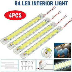 4ピース 12-24V 84 LED インテリア ルーフ シーリング ライト ストリップ RV キャンパー ワーク ランプ チューブ AL-SS-1731 AL Car parts