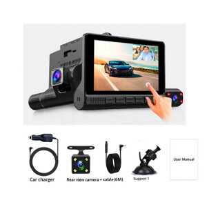 3 �J���� �����Y �_�b�V�� �J�� 4�C���` �^�b�` �X�N���[�� FHD 1080P �r�f�I ���R�[�_�[ DVR �i�C�g �r�W���� G-�Z���T�[ �T�|�[�g ���A �r���[ �J���� C AC5601 2053 AL-RR-3263 AL Car parts