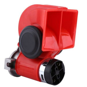12V 115DB エア ホーン レッド コンパクト デュアル トーン 電動 ポンプ ラウド サイレン 車両 適用: オートバイ トラック 自転車 AL-RR-3337 AL Car parts