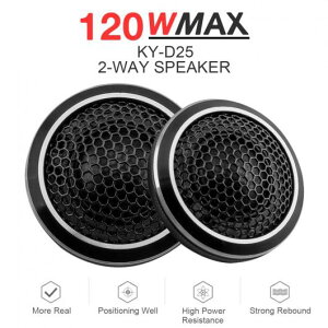2ピース 120W 12V ユニバーサル ブラック ミニ ドーム ツイーター ステレオ スピーカー 適用: オーディオ システム AL-RR-5176 AL Car parts