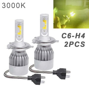 2ピース H4 C6 36W 3800LM 3000K COB LED ヘッドライト キット HI/LO ライト バルブ 防水 デイタイム ランニング ライト AL-RR-7066 AL Car parts