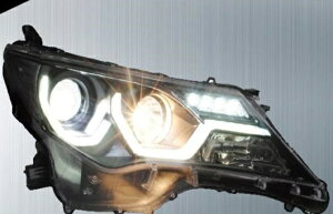 適用: トヨタ RAV4 ヘッドライト 2013-2015 LED ヘッドランプ DRL プロジェクター H7 HID バイキセノン レンズ 4300K〜8000K 35W・55W AL-HH-0236 Car parts