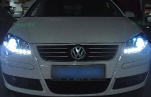 適用: VW フォルクスワーゲン/VOLKSWAGEN ポロ ヘッドライト 2008-2009 LED DRL レンズ ダブル ビーム H7 HID キセノン BI 4300K〜8000K 35W・55W AL-HH-0330 Car parts