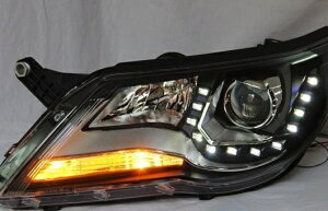 VW ティグアン ヘッドライト 2013-2014 LED TSI エンジェル アイ DRL H7 HID バイキセノン レンズ ロー ビーム 4300K〜8000K 35W・55W AL-HH-0907 Car parts