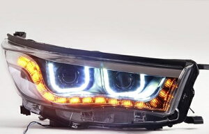 適用: トヨタ ハイランダー ヘッドライト 2015 LED GIT ヘッドランプ エンジェル アイ DRL H7 HID R20 バイキセノン レンズ 4300K〜8000K 35W・55W AL-HH-1202 Car parts