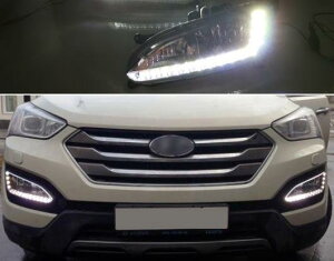 Kp: q_C//HYUNDAI T^tF IX45 2013 2014 2015 ABS h X[p[ Px 30W 12V DRL LED fC^CjOCg AL-HH-1388 Car parts