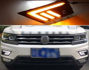 2�s�[�X �K�p: �t�H���N�X���[�Q��/VOLKSWAGEN �e�B�O�A�� 2017 2018 2019 �^�[�� �C�G���[ �V�O�i�� �����[ �h�� 12V DRL �����v LED �f�C�^�C�������j���O���C�g AL-HH-1569 Car parts