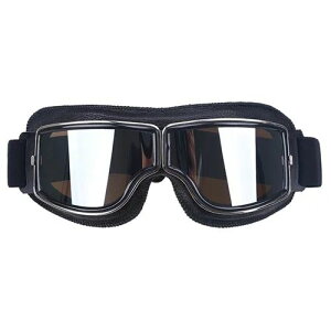 オートバイ フレーム クリア レンズ ヴィンテージ モトクロス ゴーグル パイロット クルーザー ゴーグル 眼鏡 カフェ レーサー スキー アイウェア スノーボード パーツ シルバー SR-BB-4121 Motor