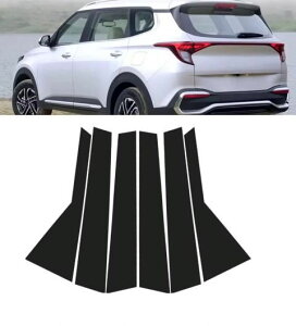 ピラー ポスト 適用: 起亜 カレンス KY 2023 ドア ウインドウ 列 BC ピラー ポスト トリム カバー 装飾 アクセサリー ピアノブラック SR-BB-8299 Exterior parts for cars