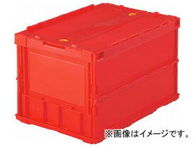 トラスコ中山/TRUSCO 薄型折りたたみコンテナ 50Lロックフタ付 レッド TRC50B R(3449319) JAN：4989999017649 Thin folding container with lock lid red