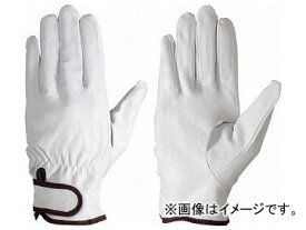 シモン 豚本革手袋マジック式717豚白L 4130803(7895071) Pork book leather gloves Magic type pork white