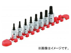 KTC 9.5sq.ショートT型いじり止めトルクスビットソケットセット［8コ組］ TBT3S08TH Short type turbulent Torx bit socket set pumps