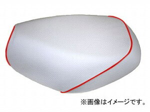 2輪 グロンドマン 国産シートカバー エンボスホワイト/赤パイピング (張替) 品番:GH76HC280P40 JAN:4562493051823 ホンダ ベンリー CL50 Domestic seat cover