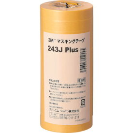 スリーエム/3M マスキングテープ243J Plus 黄色 巾12mm×長さ18m 入数：1パック(10巻) 3M243J12P Masking tape
