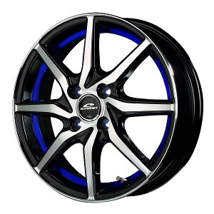 MID シュナイダー RX810 ホイール ブラックポリッシュ/アンダーカットブルー 14インチ×4.5J+45 4H100 国産車 入数:1台分(4本) wheel