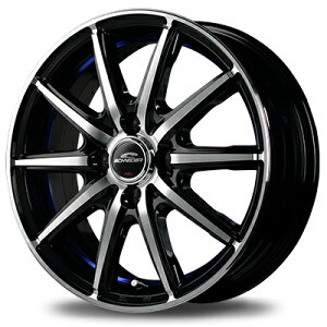 MID シュナイダー SX-2 ホイール ブラックポリッシュ+アンダーカットブルークリア 14インチ×4.5J +45 4H100 国産車 入数:1台分(4本) wheel