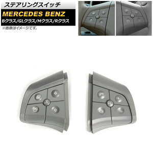 ステアリングスイッチ メルセデス・ベンツ Mクラス W164 2006年〜2009年 グレー スイッチ部分交換用 片側5ボタン 左右セット 入数:1セット(2個) Steering switch