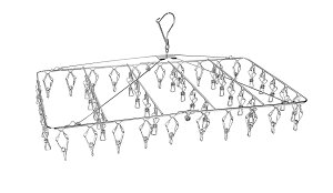 ܂肽 XeXs`nK[ p^ 48s` SHS-48F(0557134) Folding stainless steel pinch hanger square type