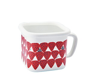 Plune. ホーローマルチスクエアポット あかいちご YJ-819(0773080) Enamel multi square pot