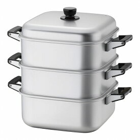 アカオ(AKAO) アルマイト角型蒸器 30cm 二重 AMS71302 Anodized square steamer