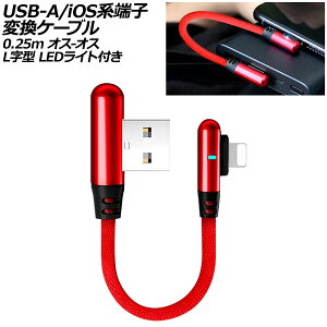 USB-A/iOSn[q ϊP[u bh 0.25m IX-IX L^ LEDCgt AP-UJ1037-RD terminal conversion cable