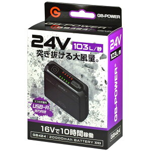 ���M�W���p�� GB-POWER 24V�o�̓o�b�e���[�Z�b�g �t�@���t���E�F�A�p �u���b�N GB424