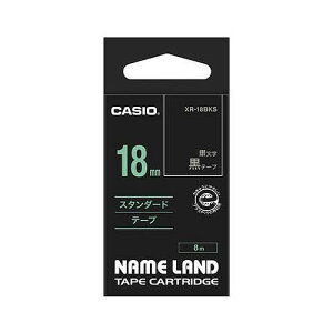 CASIO(JVI) l[he[v /╶ 18mm XR-18BKS(12826) nameland tape