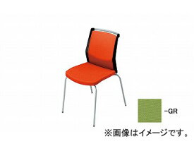 ナイキ/NAIKI 会議用チェアー 4本脚/背パット グリーン E290F-GR 508×570×822mm Conference chair