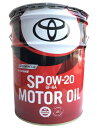 【在庫有送料無料】0w-20トヨタ純正 エンジンオイル 08880-13203 SP/GF-6A　全合成油 20L