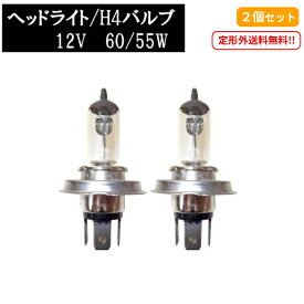 送料無料 定形外 H4 / 12V / 60 / 55Wヘッドライトバルブ 2個セットハロゲン ランプ 交換用 複数注文 & 同梱OK 新品 Eマーク E13 台湾製