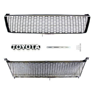 送料無料 トヨタ ランドクルーザー プラド 90 95 ランクル フロント メッシュ グリル エンブレム ステー付 セット ヴィンテージグリル RZJ95W VZJ95W KZJ95W KDJ95W