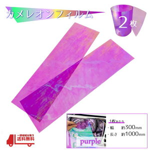 ヘッドライト レンズ カラーフィルム 紫 カメレオン フィルム マジョーラ 300 1000 mm 2枚 セット テール フォグ 車 バイク 汎用 送込