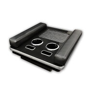 200系 ハイエース 標準 DX専用 フロントセンターテーブル アームレスト付き ピアノブラック ドリンクホル…