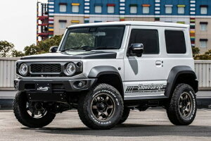 ショウワガレージジムニーシエラ JB74 JL用 H/Lウォッシャー穴無し ABSフロントバンパー 塗装済 ジャングルグリーン (ZZC)