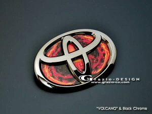 グラージオスペイド NSP140系 ヒートレッドエンブレム VOLCANO リヤ用 (W120) のみ ブラック クローム