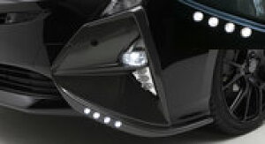 エルエックスモードプリウス 50系 LX LED内蔵カラードフォグランプガーニッシュ 塗装済 ガンメタリック