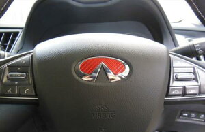 ハセプロマジカルカーボンシート ニッサン ステアリング用エンブレム(インフィニティーマーク) ガンメタ