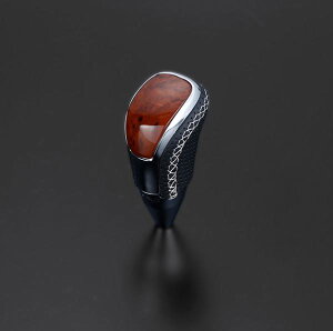 フェガーリノア 80系 (ハイブリッド除く) ハイグレード Vタイプ ロングシフトノブ 茶木目×シルバーユーロステッチ