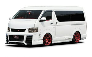 ギブソンハイエース 200系 4型 ワイドボディ GRAFAM Gren フロントバンパーGT (アンダーリップ:FRP製) 単色塗装済 (058) ホワイト