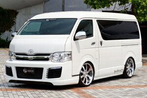 ギブソンハイエース 200系 3型 ワイドボディ ミドル フロントバンパー GRAFAM 単色塗装済 (070) ホワイトパール