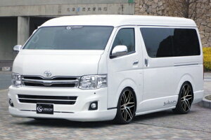 ギブソンハイエース 200系 3型 ワイドボディ ミドルルーフ フロントハーフスポイラー 塗装済 (1E7) シルバーマイカメタリック