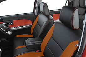 キャスト | シートカバー【オートウェア】キャスト LA250系 シートカバー 専用モデル カラー：ブラック + オレンジ
