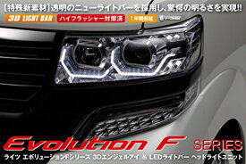 ライツ「EVOLUTION F」「インナーブラック×クロームメッキ+クロームメッキリム」 N-BOXカスタム/N-BOX+カスタム専用 3Dライトバー仕様　ヘッドライト