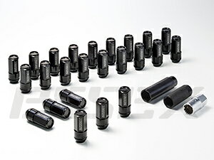 エセックスCRS シーアールエス (M12×P1.25) 2ピースシェルナット ミドル/クローズ アダプターポーチ付 6穴用(24本入り) ブラック