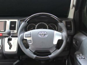 レアルハイエース 200系 4型 2013/12〜 ステアリング ピアノブラック ブラックステッチ