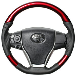 レアルハリアー 60系 2013/12〜 ステアリング パールレッド ブラックステッチ