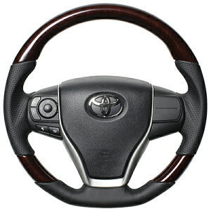 レアルエスクァイア 80系 2014/10〜 ステアリング 60ブラウンウッド ブラックユーロステッチ