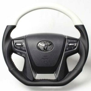 レアルクラウンアスリート 210系 2012/12〜 ステアリング パールホワイト ホワイトステッチ