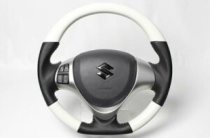 レアルジムニー JB23W 10型〜 2014/8〜 ステアリング ホワイトカラー ホワイトステッチ